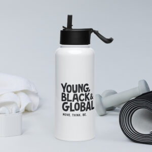 Stainless steel water bottle with a straw lid