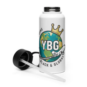 Stainless steel water bottle with a straw lid